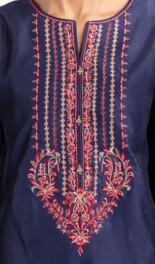 3PC Rawsilk Embroidered Suit